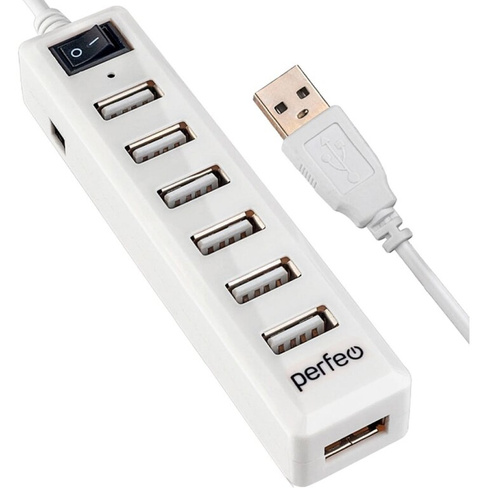 Usb-хаб Perfeo USB-HUB 7 Port, (PF-H034 White) белый