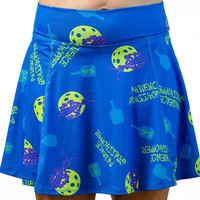 Женская юбка трапециевидного силуэта Pickleball Bella Patience, синий/лаймово-зеленый