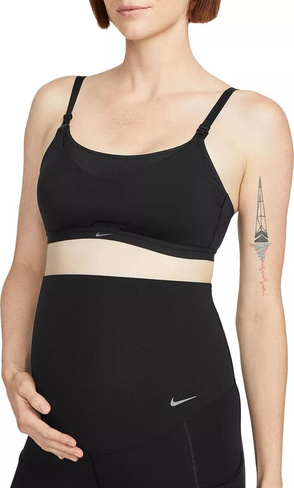 Женский спортивный бюстгальтер для беременных Nike Alate с легкой поддержкой и легкой подкладкой, черный