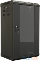 Hyperline TDB-6U-GP-RAL9004 Шкаф настенный 10'', 6U, 366,5х390х300, уст. размер 254 мм, со стеклянной дверью, открывающи