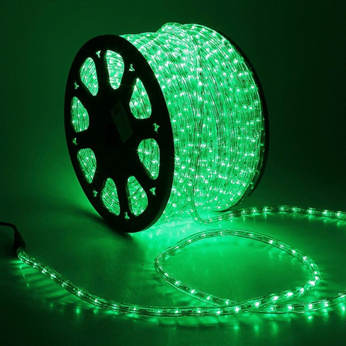 Световой шнур luazon lighting 13 мм, ip65, 100 м, 36 led/м, 220 в, 3w, чейзинг, свечение зеленое Luazon Lighting
