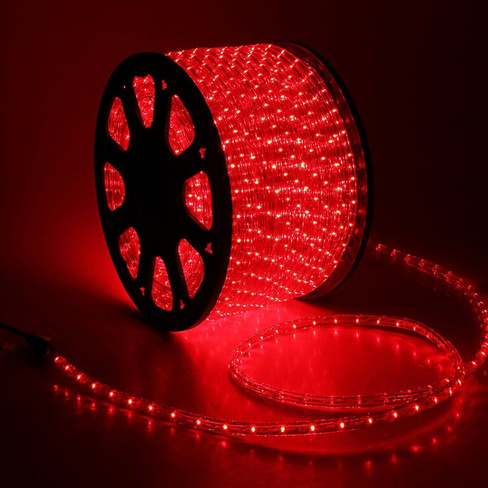 Световой шнур luazon lighting 13 мм, ip65, 100 м, 36 led/м, 220 в, 2w, постоянное свечение, свечение красное Luazon Ligh