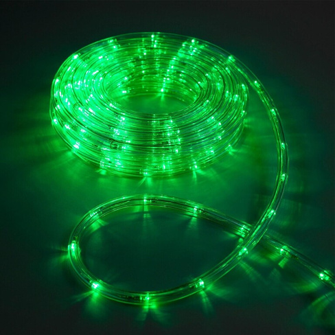 Световой шнур luazon lighting 10 мм, ip65, 10 м, 24 led/м, 220 в, 8 режимов, свечение зеленое Luazon Lighting