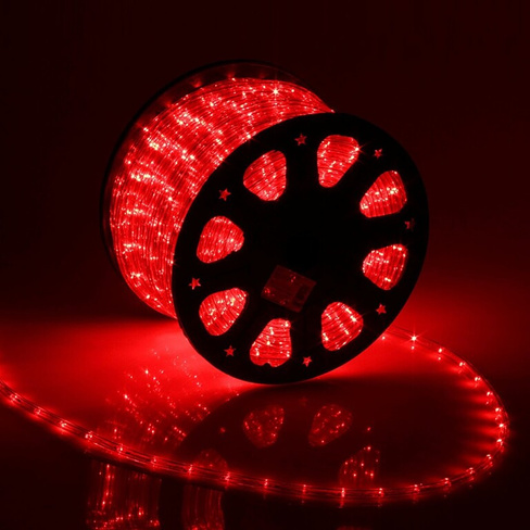 Световой шнур luazon lighting 11 мм, ip65, 100 м, 24 led/м, 220 в, 2w, постоянное свечение, свечение красное Luazon Ligh