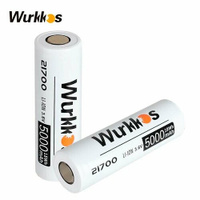 Аккумулятор для фонаря (2 шт) Wurkkos 21700 5000 mAh 3.7V / Литий-ионная батарея АКБ 21700 Li-ion 3.7В с емкостью 5000мА