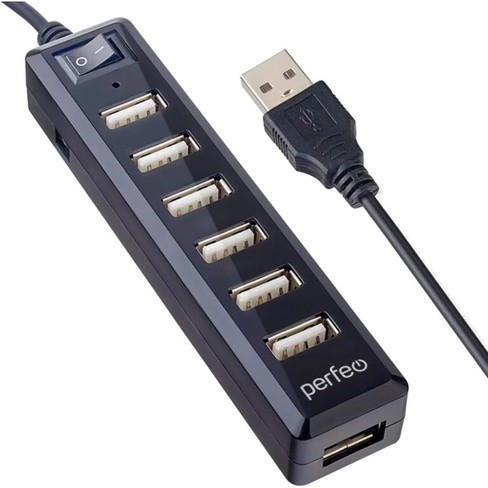 Usb-хаб Perfeo USB-HUB 7 Port, (PF-H034 Black) чёрный