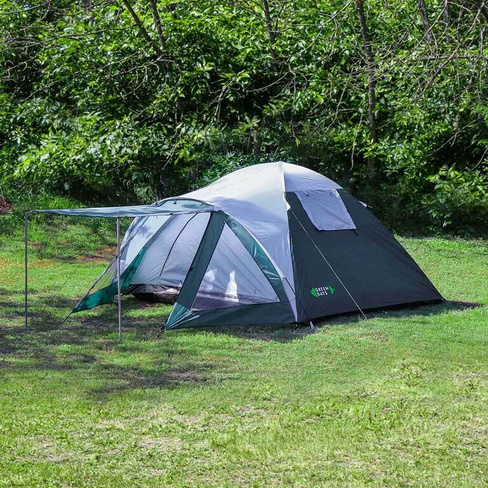 Палатка 4-местная, 210+120х240х130 см, 2 слоя, 1 комн, 1 тамб, с москитной сеткой, 2 вентиляционных окна, Green Days, GJ