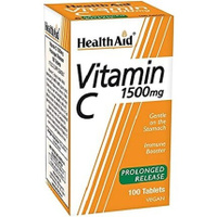 Витамин С 1500 мг с пролонгированным высвобождением, 100 веганских таблеток, Healthaid