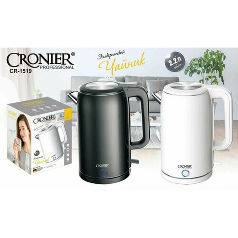Электрический чайник "CRONIER CR-1519" стильный чайник (большой объем 2.2л ) / Цвт: черный Cronier