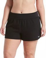 Женские однотонные шорты для плавания Nike больших размеров, черный