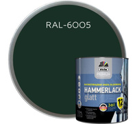 Эмаль на ржавчину Dufa Premium Hammerlack 3-в-1 гладкая RAL 6005 зеленая 0,75л