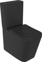 Унитаз-компакт безободковый Sole Cube 2 black с тонкой крышкой микролифт