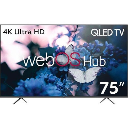 75" Телевизор BQ 75FSU02B, QLED, 4K Ultra HD, черный, СМАРТ ТВ, WebOS