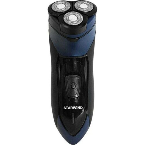 Электробритва, StarWind, роторная бритва, 1 головка для бритья, черного и синего цвета STARWIND