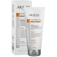 ARAVIA Маска мультиактивная 5 в 1 для регенерации ослабленных волос и проблемной кожи головы Coconut Oil Multi-Mask, 200