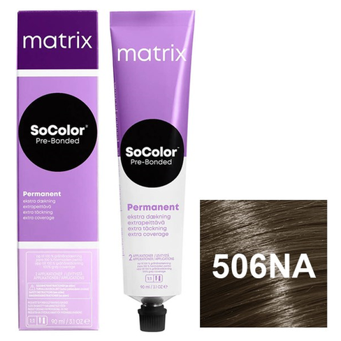 Matrix SoColor Pre-bonded стойкая крем-краска для седых волос Extra coverage, 506Na темный блондин натуральный пепельный