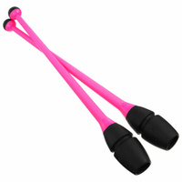 Булавы для художественной гимнастики вставляющиеся INDIGO, 41 см, цвет розовый/чёрный Нет бренда