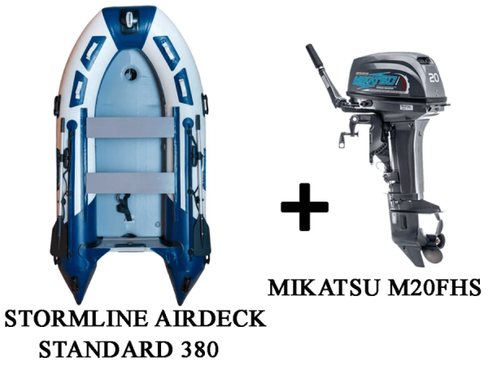 Лодка ПВХ STORMLINE AIRDECK STANDARD 380 + 2х-тактный лодочный мотор MIKATSU M20FHS