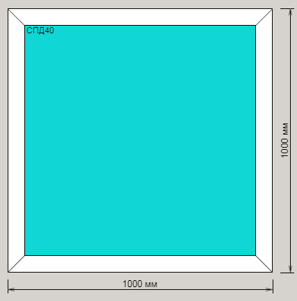 Окно ПВХ EXPROF шестикамерное 1000х1000 одностворчатое глухое