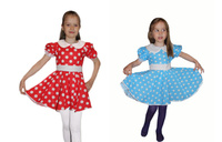 Платье для танцев ГОРОХ красное (6 - 7 лет)