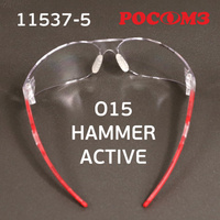 Очки защитные О15 HAMMER ACTIVE StrongGlass открытые, мягкий носоупор 11537-5